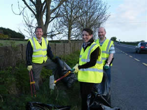 Kilkenny Council workers picking litter on the Waterford Road